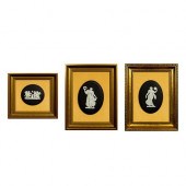 3PC FRAMED WEDGWOOD BLACK JASP