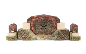 3PC FRENCH ART DECO MIXED MARB