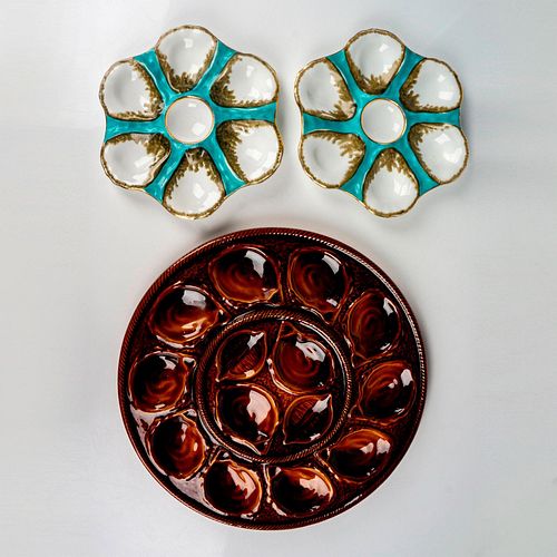 3PC FRENCH OYSTER TRAYS, ST CLEMENT