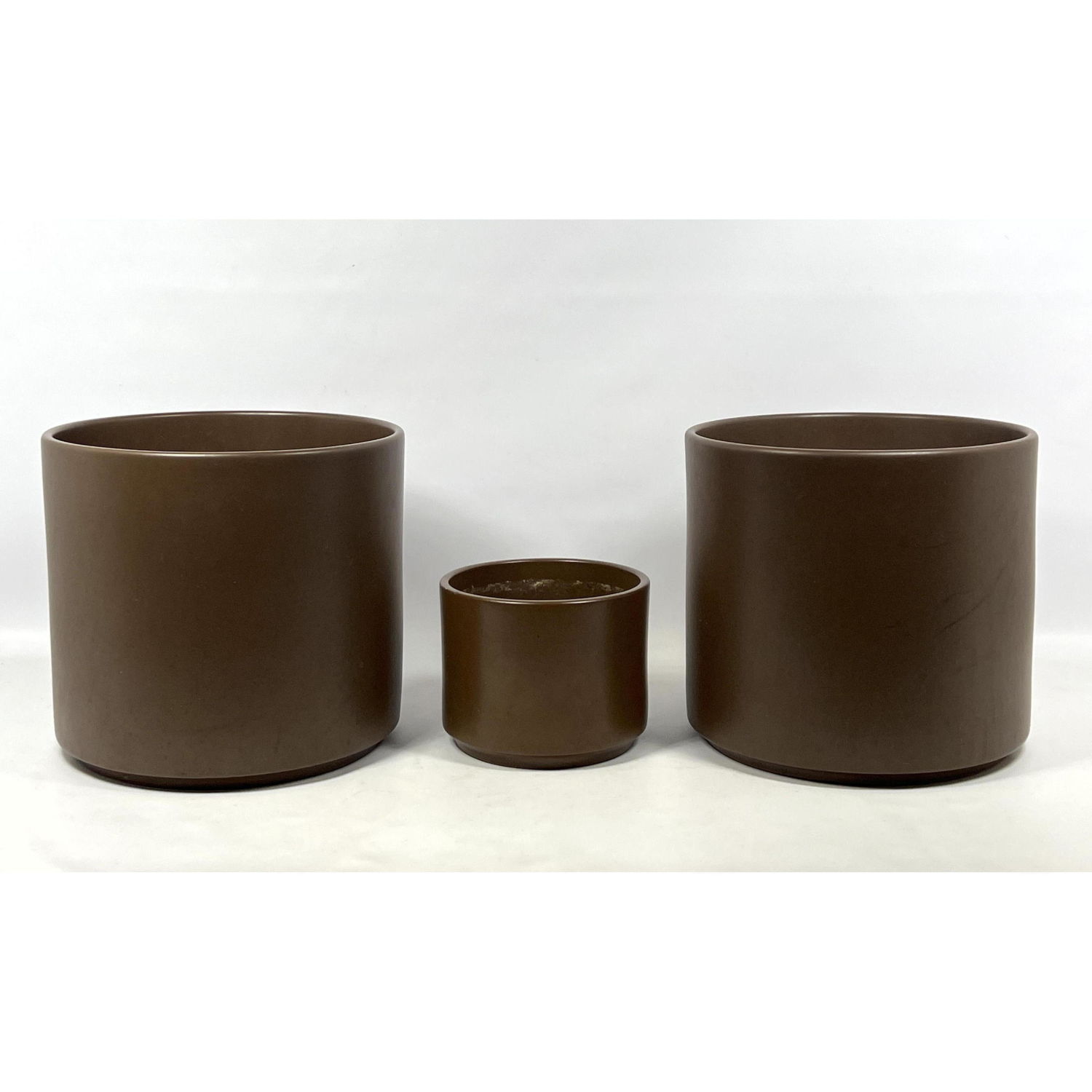 3pc Gainey Brown Glaze Ceramic