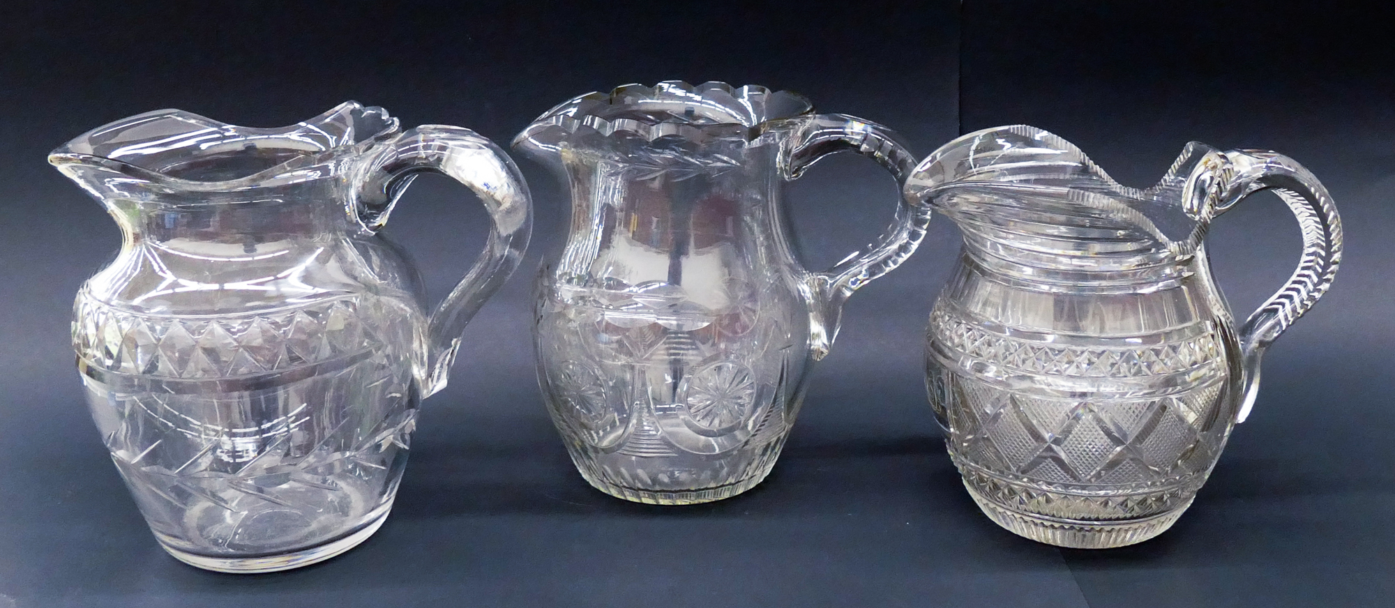 3pc Georgian Cut Crystal Water