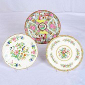 3PC GILDED ASIAN FLORAL CERAMI