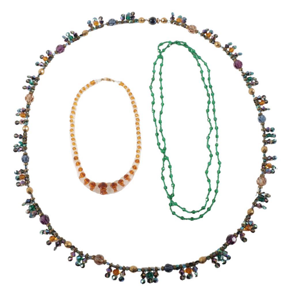 3PC GLASS BEAD NECKLACE GROUP: