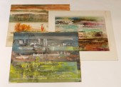 3PC GORDON STEELE WC PAINTINGS