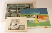 3PC GORDON STEELE WC PAINTINGS