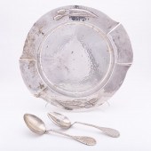 3PC HAMMERED SILVERPLATE SALAD