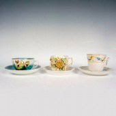 3PC HAND PAINTED MUSTACHE CUPS