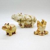 3PC HARMONY KINGDOM HIPPO TRIN