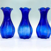 3PC HAZEL ATLAS COBALT BLUE GL