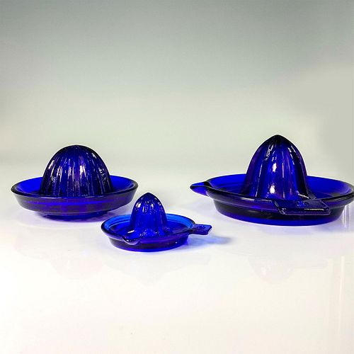 3PC HAZEL ATLAS COBALT BLUE