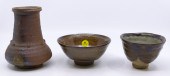 3pc Japanese Mingei Bizen Vase