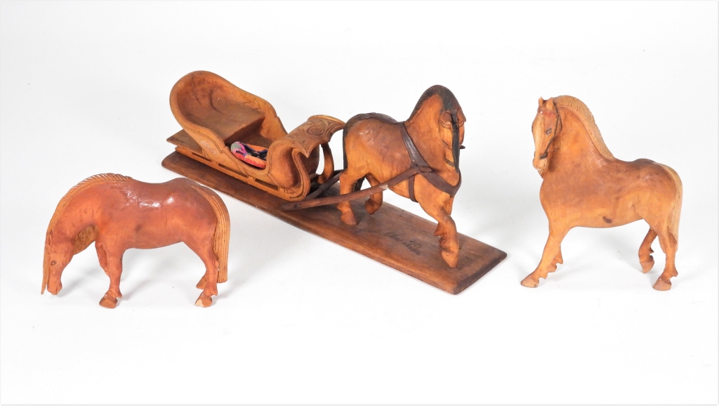 3PC JEMT OLOV PERSON CARVED WOOD