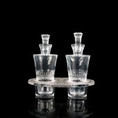 3PC LALIQUE CRYSTAL BOURGUEIL