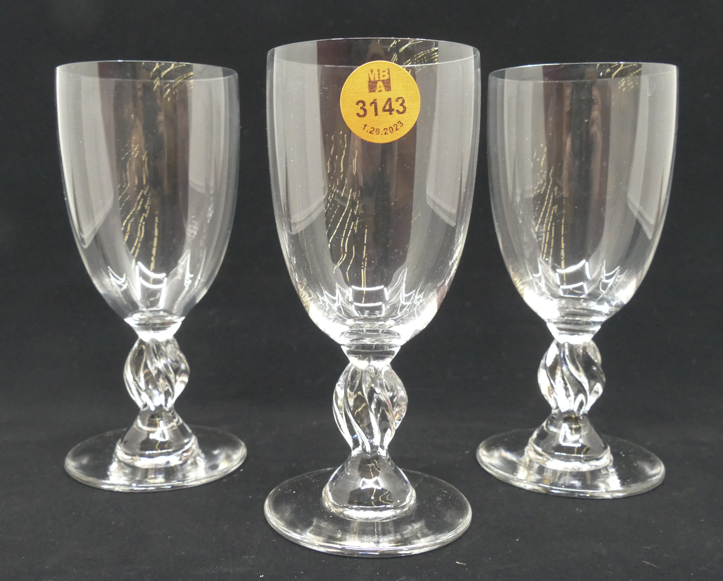3pc Lalique Crystal 'Frejus'