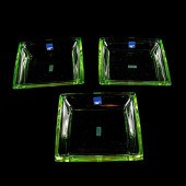 3PC LEONARDO GREEN GLASS PLATE