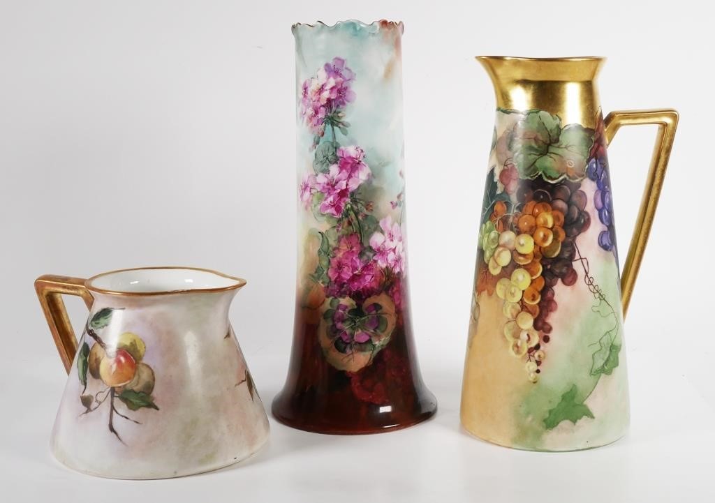 3PC LIMOGES HANDPAINTED
