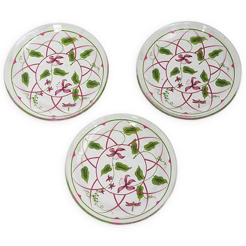 (3PC) LYNN CHASE PAINTED GLASS