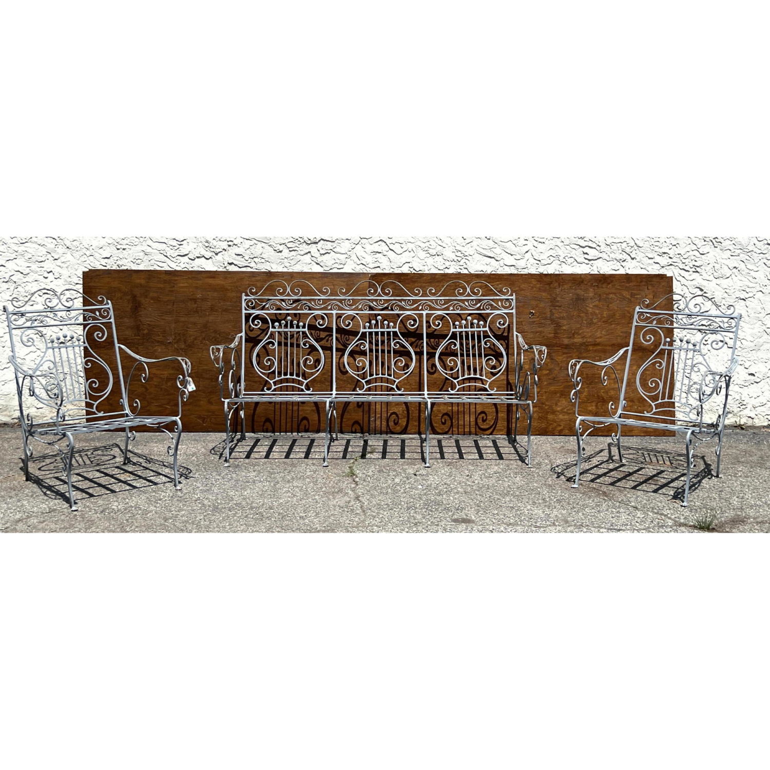 3pc Lyre Musical Backs Metal