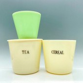 3PC MCKEE URANIUM GLASS JARS F