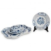 (3PC) MEISSEN "BLUE ONION" POR