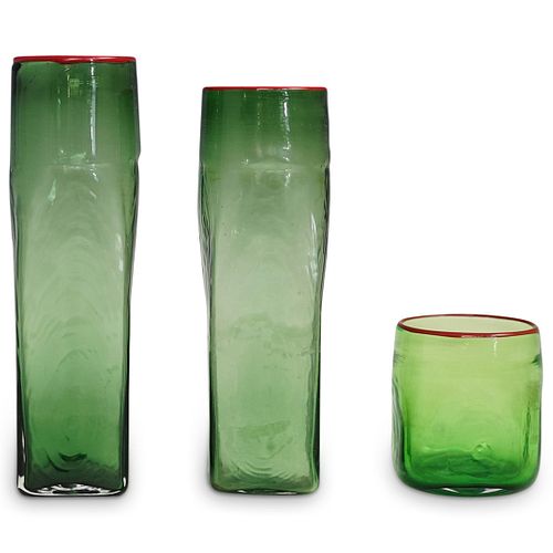 (3PC) MICHAEL SOSIN ART GLASS