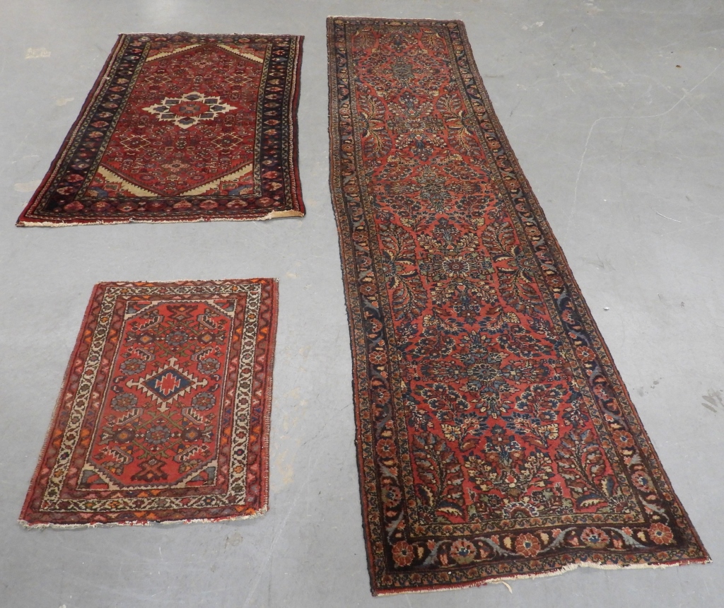 3PC MIDDLE EASTERN THROW RUGS