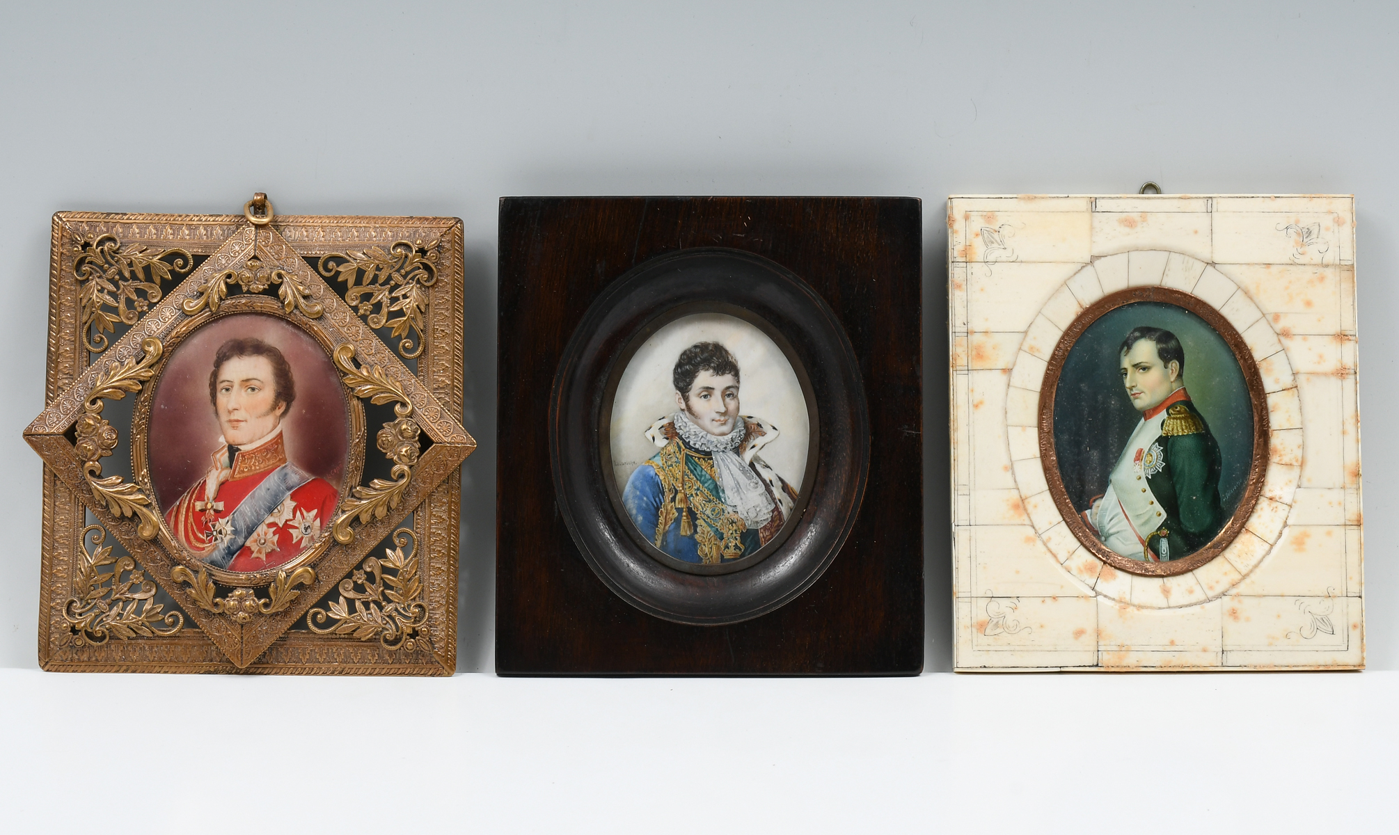 3PC. MILITARY PORTRAIT PAINTING