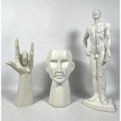 3pc Modernist Figural Sculptur