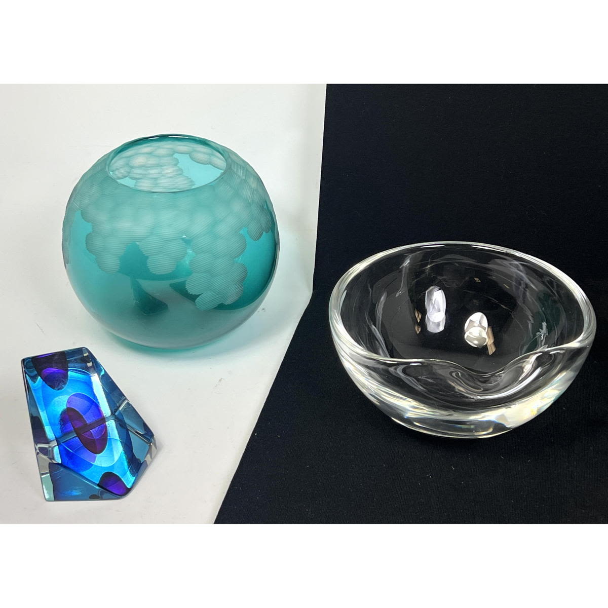 3pc Modernist Glass Crystal