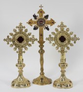 3PC MONSTRANCE RELIQUARY CROSS