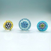 3PC MURANO GLASS PAPERWEIGHTSA