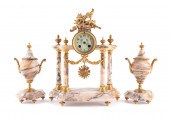 3PC NAPOLEON III MARBLE CLOCK