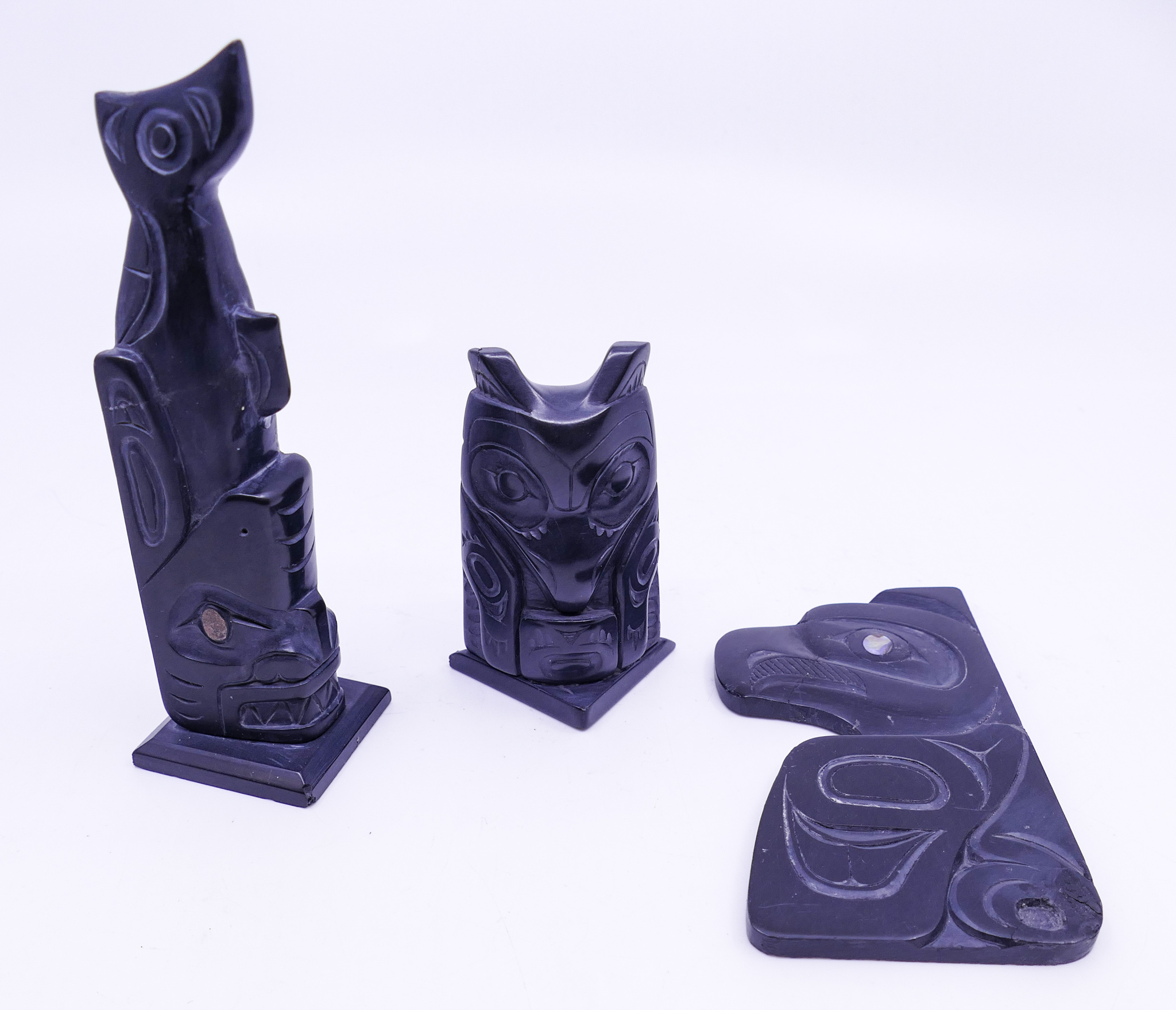3pc NW Argillite Totem Models