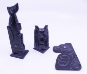 3pc NW Argillite Totem Models