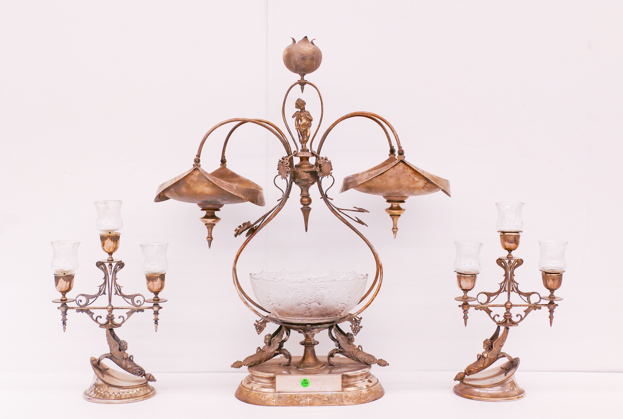 3pc Ornate Victorian Silverplated