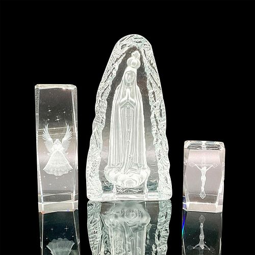3PC RELIGIOUS CLEAR GLASS