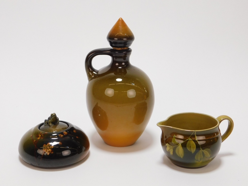 3PC ROOKWOOD ZETTEL & MEYER POTTERY