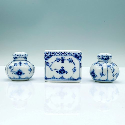 3PC ROYAL COPENHAGEN BLUE FLUTED