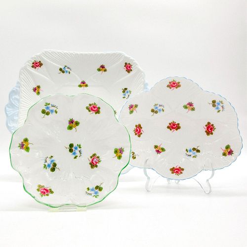 3PC SHELLEY ENGLAND DISHES, ROSE