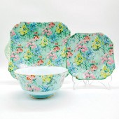 3PC SHELLEY ENGLAND PLATES AND