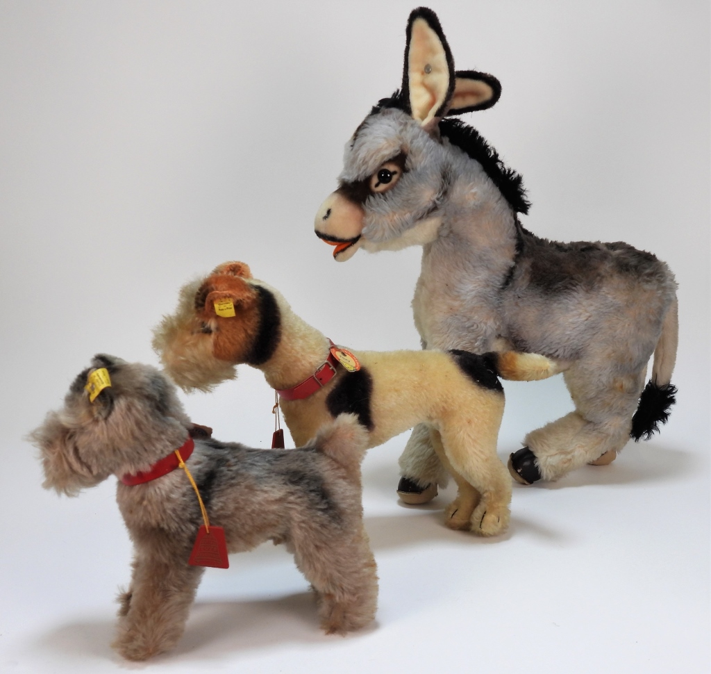 3PC STEIIF DOG & DONKEY STUFFED