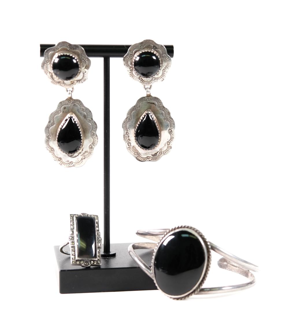 3PC STERLING SILVER & ONYX