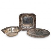 (3PC) STERLING SILVER TRAYS &