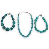 (3PC) STERLING SILVER & TURQUO
