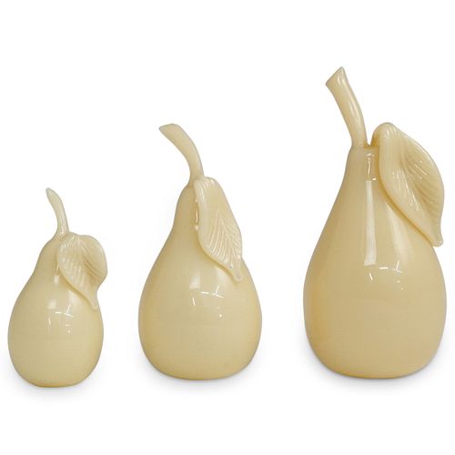 (3PC) STEUBEN IVORY GLASS
