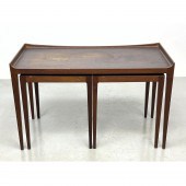 3pc Teak nesting tables by Kur