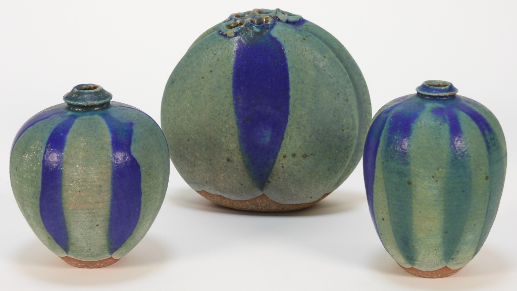 3PC THOMAS FETTER ART POTTERY