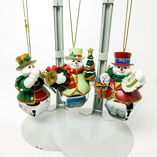 3PC THOMAS KINKADE ORNAMENTS,