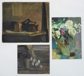 3PC UKRAINIAN FLORAL STILL LIF