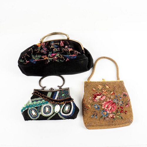 3PC VINTAGE BEADED EMBROIDERED